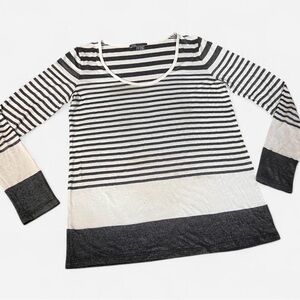 Vince Women's Engineered Stripes Long Sleeve T-shirt Size Small